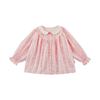 Camisa Manga Longa Color Block Estampada Total Qiu Duo Meng para Meninas Nova Coleção Primavera e Outono 2026 Camisa Infantil Fofa Top para Menina