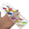 Luya sequências coloridas metal 12 peças conjunto caixa 6 compartimentos isca dura isca artificial Luya isca falsa isca de pesca