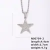 Collar Estilo Hip-Hop Europeo y Americano con Colgante de Estrella Full Diamante, Cadena Cubana Versátil Audaz y Genial para Hombre Venta al por Mayor