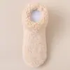 Meias de Chão com Punho de Lã de Cordeiro Transfronteiriças, Meias Grossas de Pelúcia de Camada Dupla para Casa, Série Café, Múltiplas Cores, Estoque de Fábrica