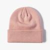 Gorro de Punto con Borde Enrollado para Mujer, Otoño e Invierno, Liso sin Visera, Cálido y Grueso, Transpirable para Exteriores, Gorro de Punto Casual Versátil para Hombre