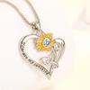 Collar con colgante de girasol de flores transfronterizo, girasol con doble inscripción YOU ARE MY SUNSHINE