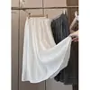 Falda Larga Zedaijiayi Estilo Coreano Primavera Verano Nueva 63 Mezcla de Lyocell Texturizada Cintura Elástica para Mujer