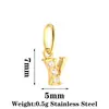 Nuevo Colgante de Acero Inoxidable Letra Zirconia Venta Caliente Accesorios para Collares Pendientes DIY 26 Dijes de Letras Inglesas A-Z