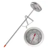 Termômetro para Fritura Profunda para Cozinhar - Termômetro de Aço Inoxidável para Doces e Óleo com Clipe, Medidor de Temperatura Analógico de Alta Precisão para Fritar, Assar, Fazer Doces, Cozinhar Carnes e Xaropes - Aço Inoxidável 304