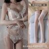 Conjunto de Lencería Sexy de Talla Grande Pura Lujuria Sexy Ligeramente Transparente Uniforme Estilo Princesa Pijama Suspensores de Malla para Mujer Tentación de Pecho Pequeño