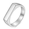 Anillo de Acero Inoxidable Liso, Tira Larga Pequeña, Elegante, Versátil, Simple, de Moda, Fundido, 4 mm, Venta Caliente Europea y Americana, Transfronterizo, Al por Mayor