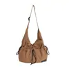 Bolsa Tote Casual com Cordão Japonesa e Coreana para Mulheres 2025 Nova Bolsa Casual de Grande Capacidade para o Dia a Dia Bolsa de Ombro Transversal Fashion