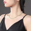 Collar de Jade Hetian Natural para Mujer, Jade Transparente de Alta Calidad, Cadena Ligera Verde para Clavícula, Elegante Regalo para Mamá