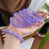 Pulsera de jade birmano original, hecha a mano, con cuarzo violeta optimizado y cristal, regalo para estudiantes.