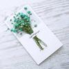 Cartão de felicitações com gipsofila seca atacado para enviar cartão de namorado buquê de flores arte cartão de bênção caixa de presente de aniversário