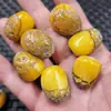 Grasa de Pollo Cera de Abejas Amarilla Berenjena Cuentas Sueltas Cera de Abejas Artificial Antigua Color Naranja Accesorios para Joyería DIY Cuentas Hechas a Mano