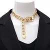 Collar de clavícula con hebilla de cinturón de diseño simple de hip hop transfronterizo europeo y americano, collar personalizado de estilo retro frío