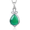 Colgante de Flor de Trébol de Diamante Cálido y Suave Aceite y Colgante de Jaspe Completo Colgante de Calcedonia Hielo y Verde