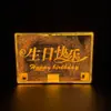 Placa de Sinalização com Luz LED para Bar com Areia Dourada Fluida, Letras Luminosas, Placa Guia de Feliz Aniversário para KTV, Placa de Sinalização Luminosa de Mão com Areia Fluida