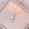 Colar Feminino Giratório Zircônia Flor Colar Nicho Design Zircônia Descompressão Rotativa Clavícula Cadeia All-match Colar