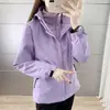 Roupas de Outono e Inverno Novas Roupas de Corrida Femininas Três em Um Desmontável Veludo Engrossado À Prova de Vento Impermeável Quente Jaqueta Masculina Outdoor