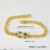 Pulsera de color dorado que no se decolora, estilo hip-hop europeo y americano, personalidad exagerada, cabeza de guepardo con microincrustaciones de circonita, anillo de mordida, pulsera, venta caliente transfronteriza