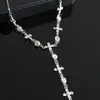 Collar con Colgante de Cruz con Borla Incrustada de Diamantes para Mujer, Cadena para Clavícula Estilo Dulce-Cool Transfronterizo Europeo y Americano, Accesorio de Cuello Versátil de Lujo Ligero de Nicho