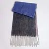 Bufanda de Cuadros en Bloques de Color Arcoíris de Venta Caliente Otoño e Invierno para Mujer, Imitación de Cachemir de Mohair con Borlas, Calentador de Cuello Grueso y Cálido para Parejas