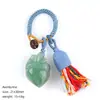 Chaveiro de coração de pedra natural transfronteiriço, pingente de bolsa estilo boho, pingente de carro, acessório de vestuário, pingente de ametista esculpido
