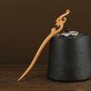 Horquilla de madera de melocotón estilo TikTok con astas, un ciervo te tiene, accesorios para ropa Han, mapache, estilo antiguo, madera simple, accesorios para el cabello