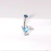 Europa e Estados Unidos transfronteiriço Amazon amor umbigo prego azul diamante prego feminino furo de elevação zircônia hot girl recomenda joia de piercing