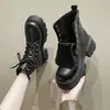 Botas Chelsea Estilo Britânico Retro com Solado Grosso Femininas 2026 Outono/Inverno Novo Estilo Aveludadas Espessadas Versáteis Moda Botas de Cano Curto Calçados Femininos