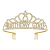 Europeia e Americana Menina de Aniversário Feliz Aniversário Festa Coroa Alça de Ombro Liga de Metal Diamante Brilhante High-End Tiara de Coração