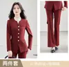 Venta al por mayor transfronteriza de conjunto de dos piezas de moda otoño-invierno nuevo: blazer profesional de manga larga para mujer y pantalones acampanados para mujer
