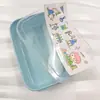 Lonchera compartimentada estilo japonés calentable en microondas lonchera para estudiante capacidad pequeña lonchera para niños con pegatinas