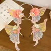 Guofeng Borla Fresco y Estilo Antiguo Nuevo Hanfu Lolita Adorno para la Cabeza Flor de Mariposa Flor de Seda Pinza para el Cabello Accesorios para el Cabello