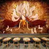 Papel Pintado de Hada Voladora 5D de Dunhuang Estilo Chino Restaurante Sala de Té Centro Comercial Papel Pintado Hotel Estilo Chino Tienda de Antigüedades Mural