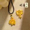 Alta Retención de Color Arena Dorada Antigua Bodhi Loto Colgante Grande Tienda de Oro Mismo Estilo Joyería Accesorios DIY Cadena Negra para Suéter Artesano