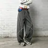 Pantalones Casuales Rectos Americanos de Comercio Electrónico Transfronterizo Personalizados Unisex Deportes al Aire Libre Bloques de Color Rayas Caída Pierna Ancha