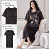 Venta Caliente Bata de Noche de Manga Corta con Almohadillas en el Pecho para Mujer Verano 100% Algodón Puro Vestido Pijama Delgado de Algodón Completo Ropa de Casa