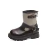 Botas de cuero para niños, nuevos modelos de otoño e invierno, botas de media caña para niñas, botas estilo Martin antideslizantes para niños, botas para niños de 6 a 12 años