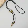 Corrente de Suéter de Couro com Cabeça de Touro Retro Personalizada Venda Quente Transfronteiriça Criativa Versátil Casual Colar Bolo Tie