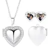 Collar de Acero Inoxidable 316L con Forma de Corazón, Marco de Fotos Abrible y Caja para Fotos, Foto por Transferencia Térmica, Joyería para Mujer, Venta Caliente Transfronteriza