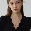 Collar Cuadrado de Circonita Europeo y Americano, Cadena de Clavícula Multicapa de Cobre, Accesorio Sencillo para el Día a Día para Mujeres 2025