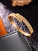 Pulsera de Uña Doble Círculo con Circonita Incrustada en Cobre Lisa Yunxi Joyería Personalizada Venta al por Mayor Doble Círculo con Circonita Incrustada en Cobre