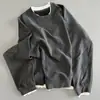 Estilo Americano Vestir Retro Falso Duas Peças Empilhados Suéteres Pulôver Solto Manga Longa Toque Macio Cera Casual Outono Top Feminino