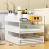 Organizador de arquivos de mesa multicamadas, estante de livros de armazenamento multicamadas, prateleira de armazenamento, material de escritório