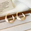 Brincos Retrô Estilo Francês Outono e Inverno Moda Versátil Luxo Leve High-End Gota de Óleo Torcidos Brincos Elegantes de Temperamento Brincos de Nicho para Mulheres