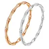 Pulsera de Acero de Titanio Hebilla de Bambú Joyería Femenina de Verano Pulsera de Acero Inoxidable para Mujer Pulsera de Gama Alta de Nicho que No se Desvanece