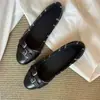 """Versão em Couro Macio" Novos Sapatos de Pano Patchwork Retrô Xadrez Sapatos Únicos Femininos Fivela de Couro Bico Redondo Sapatos de Balé Mary Jane Femininos"""