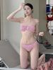 Dulce Chica Deseo Puro Floral Halter Top de Tubo Bikini Triángulo Sexy Sexy Bikini Pecho Pequeño Traje de Baño Dividido