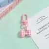 Llavero creativo de lazo a rayas de colores, accesorio colgante DIY, decoración fresca y elegante para bolsos de hombre y mujer