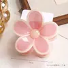 [Pacote de Cartas] Grampo de Cabelo Coreano Doce Gelatina Creme Cor Contrastante Flor Presilha Estilo Gentil Feminino Presilha Tubarão na Parte de Trás da Cabeça