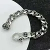 Pulseira de Cruz Única, Estilo Retrô Europeu e Americano Ousado, Pulseira Grossa com Fecho para Homens Modernos